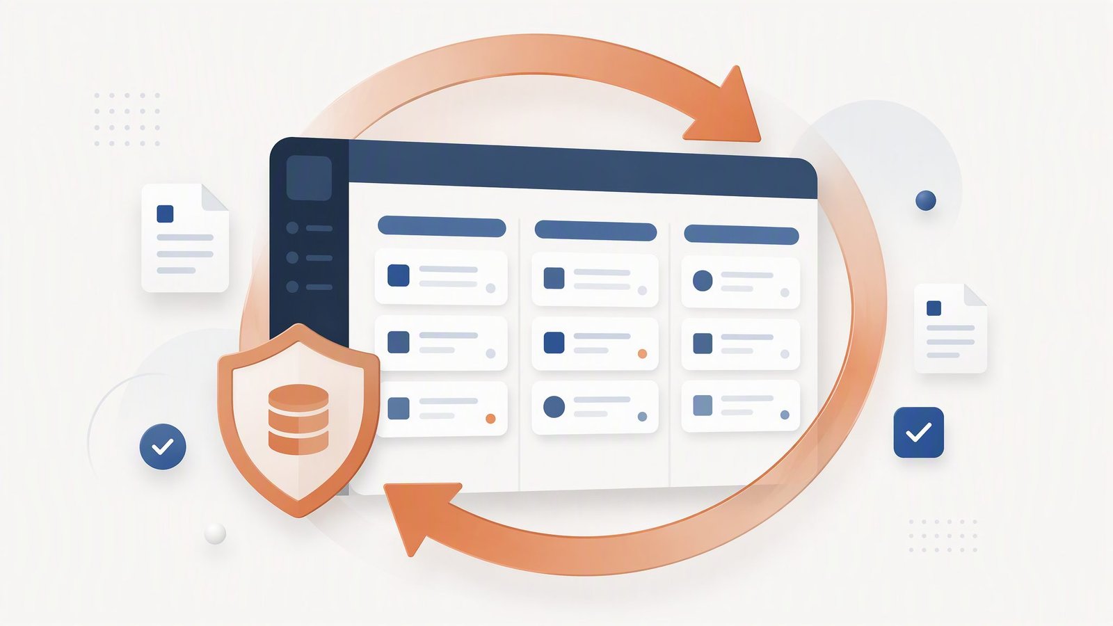 Illustration of a project workspace protected by daily backup snapshots